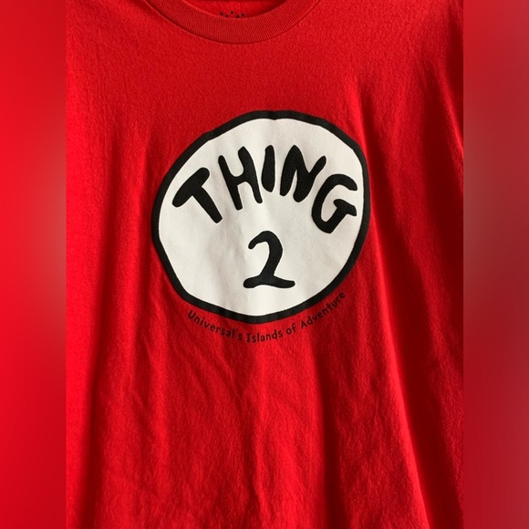 Dr. Seuss red “thing 2” short sleeved tee size XL - Picture 2 of 3